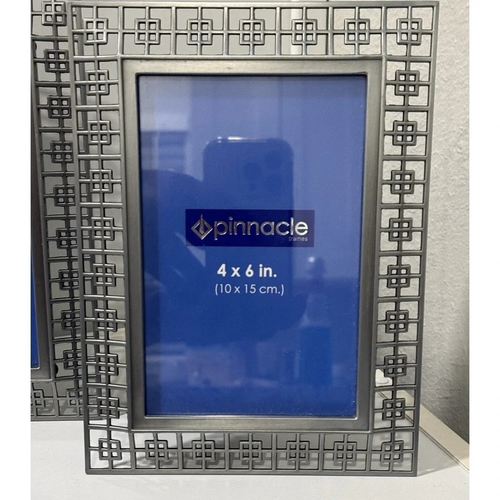 NEW Set of 2 Pinnacle Silver Picture Frames Holds 4